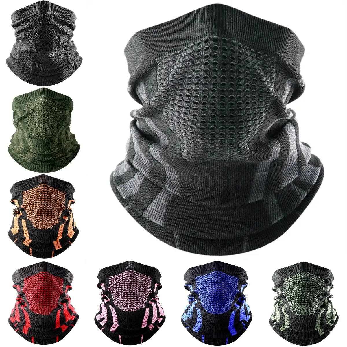 Cycling Face Mask - Цветной зимний дышащий удобный термовязаный шарф