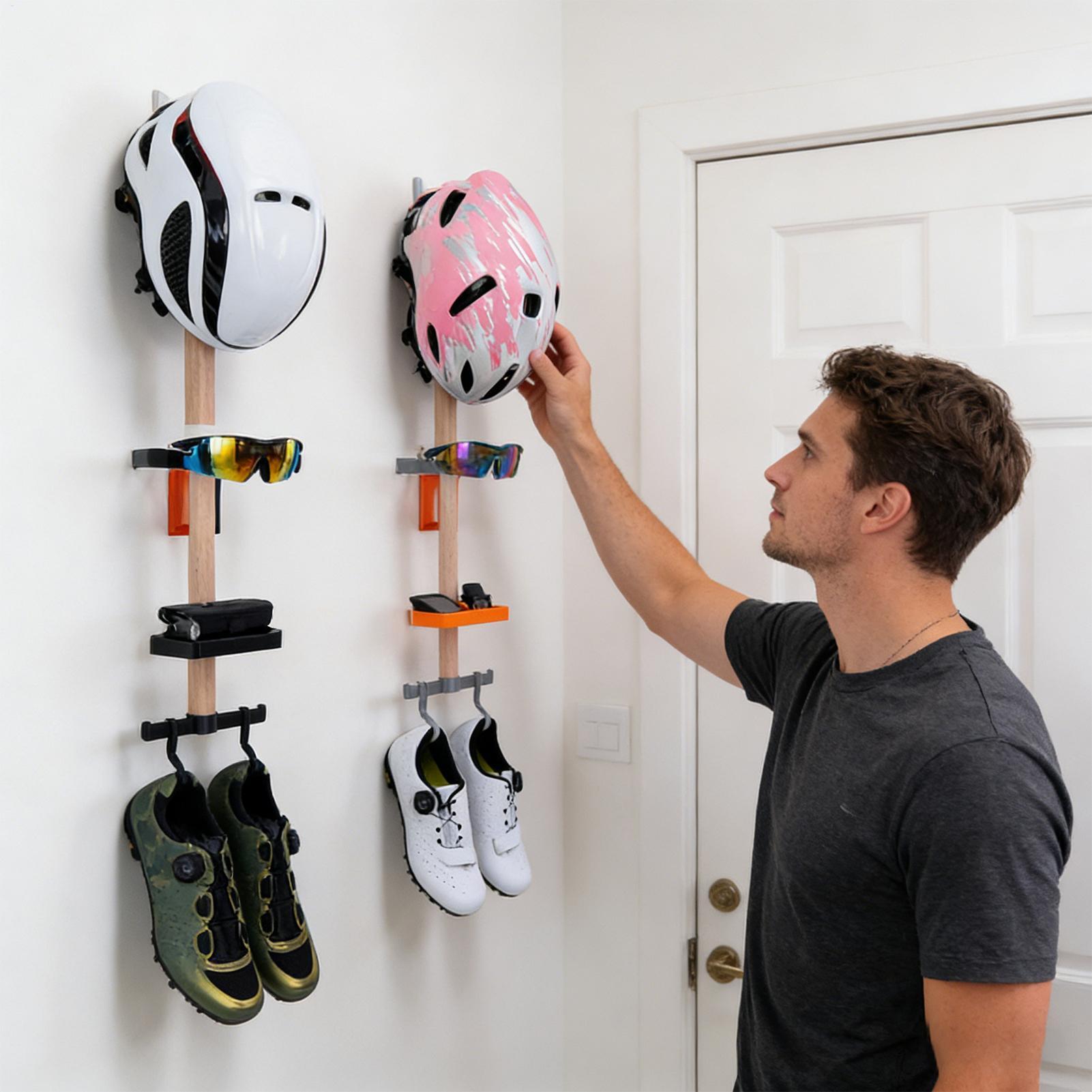 Cycling Gear Wall Storage - Вертикальная настенная стойка-органайзер для велосипедных принадлежностей,